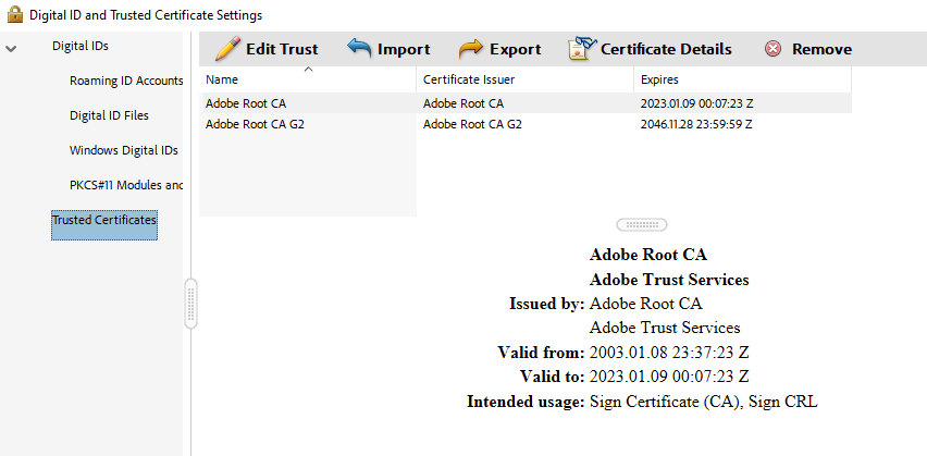 TrustedCertificates