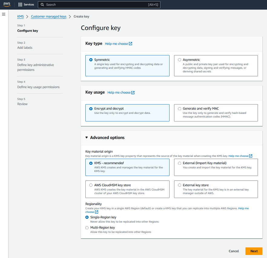 aws create cloudkey 1