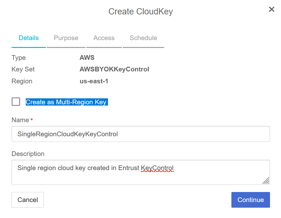 keycontrol create single cloudkey 2