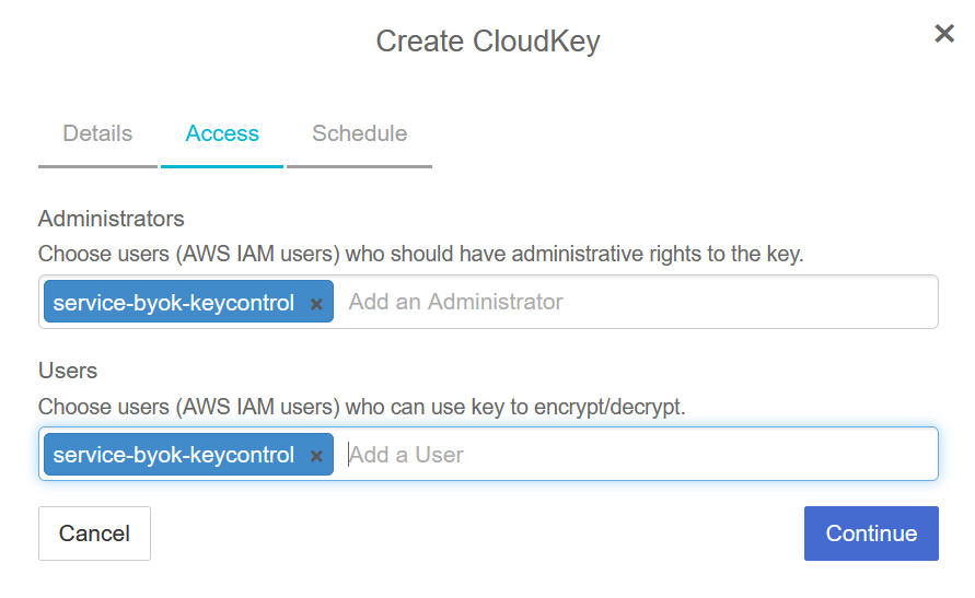 keycontrol create single cloudkey 4