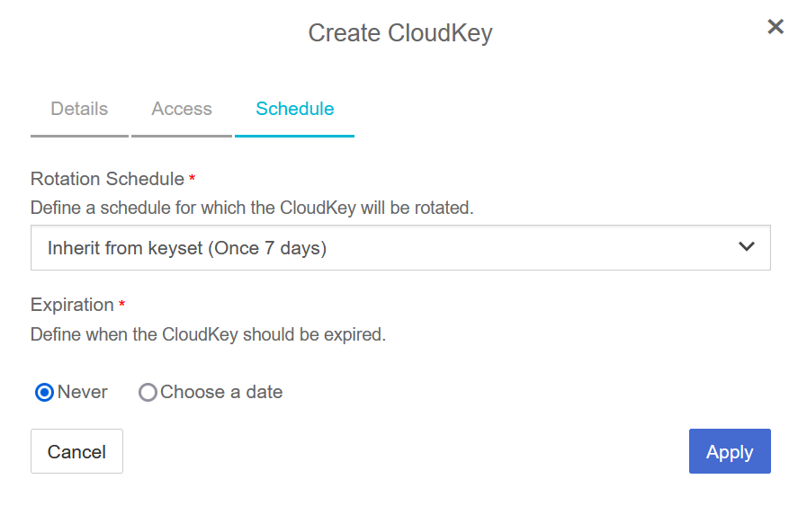 keycontrol create single cloudkey 5