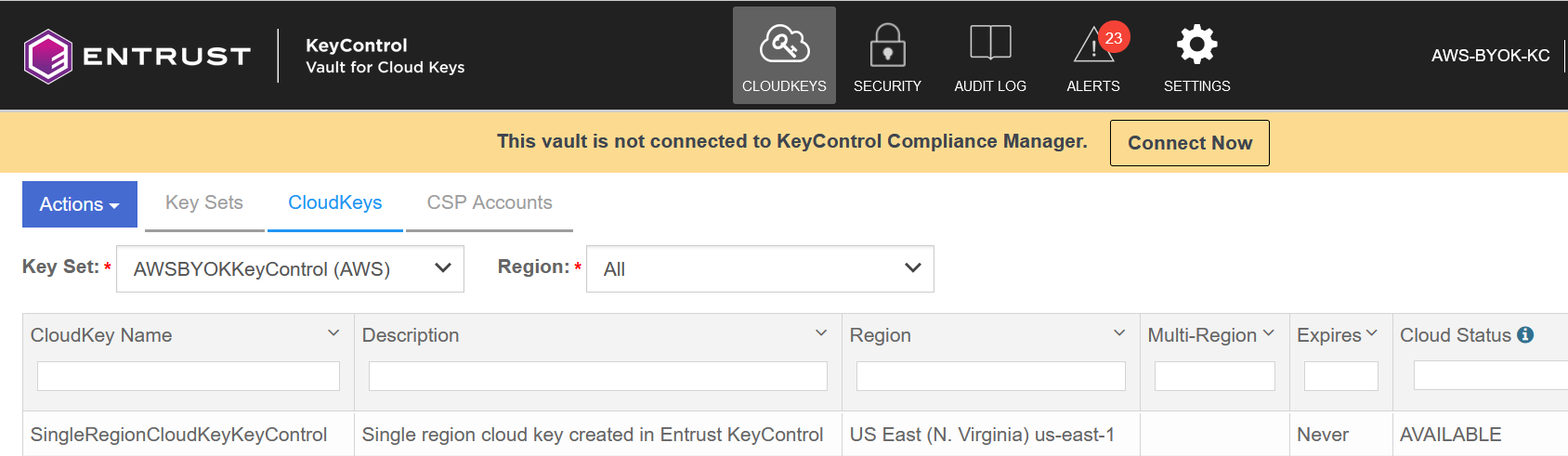 keycontrol create single cloudkey 6