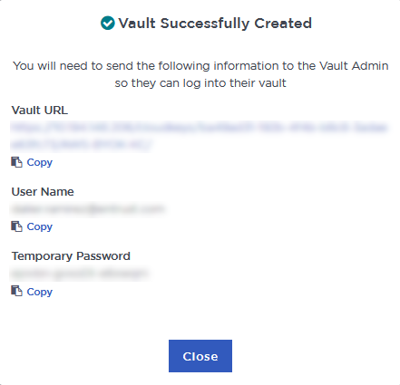 vault created successfully aws byok