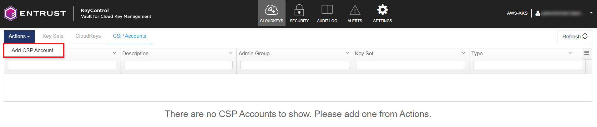 Add CSP account