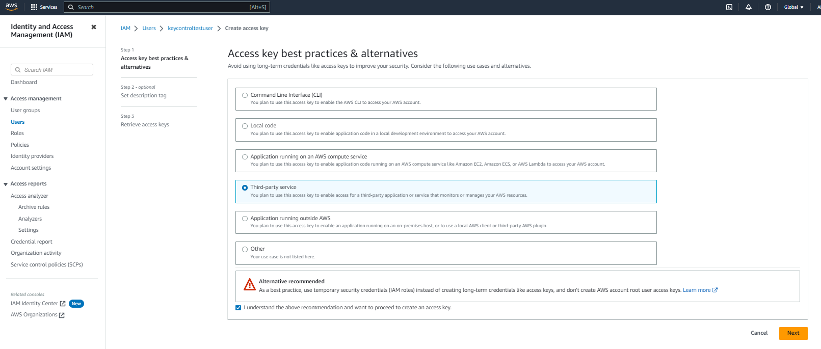 create access key 1