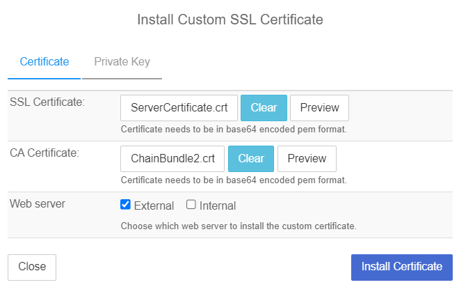 install certificate 8