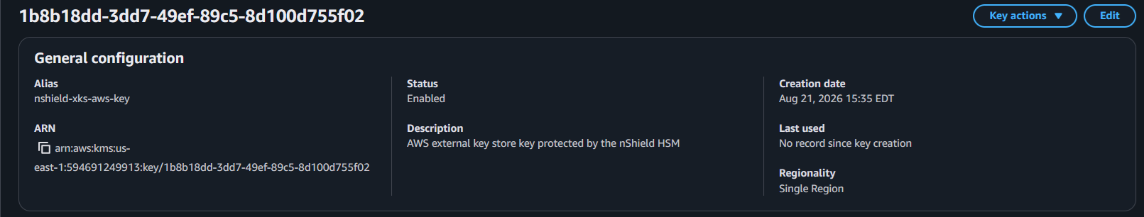 create key external keystore 3