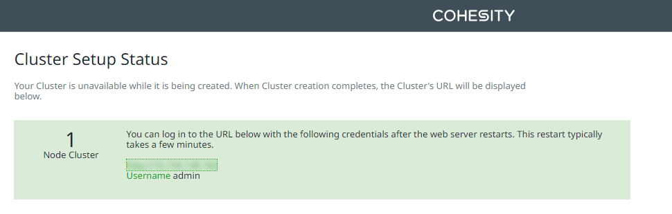 cohesity clustercomplete