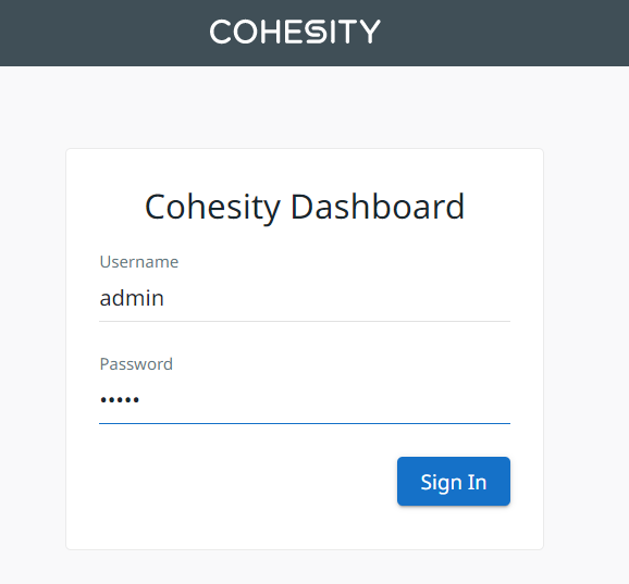 cohesity login