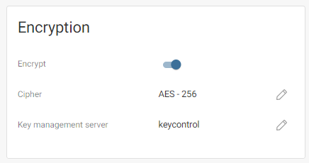 cv disk encryption with keycontrol