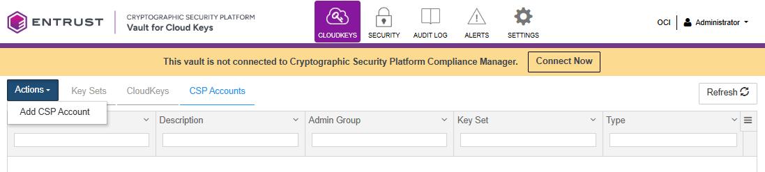 action add csp account