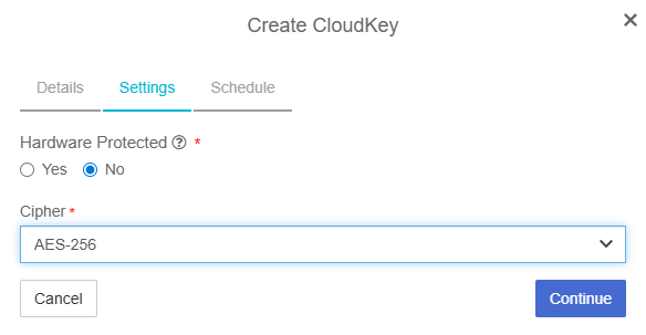 cloudkey settings