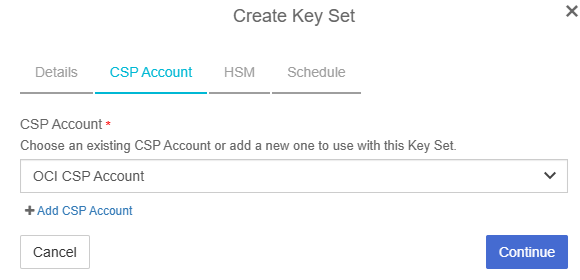 create key set csp