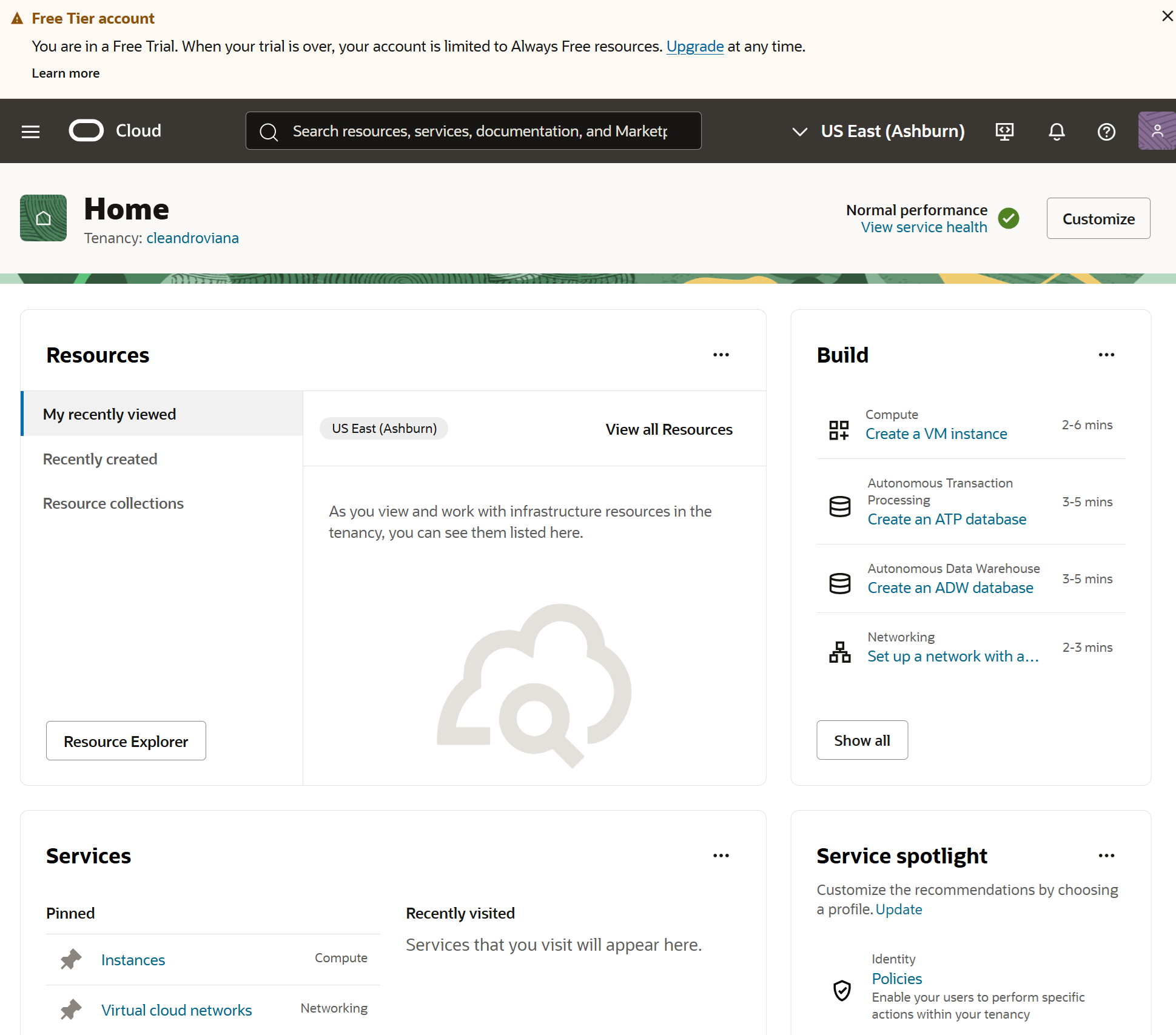 oci console