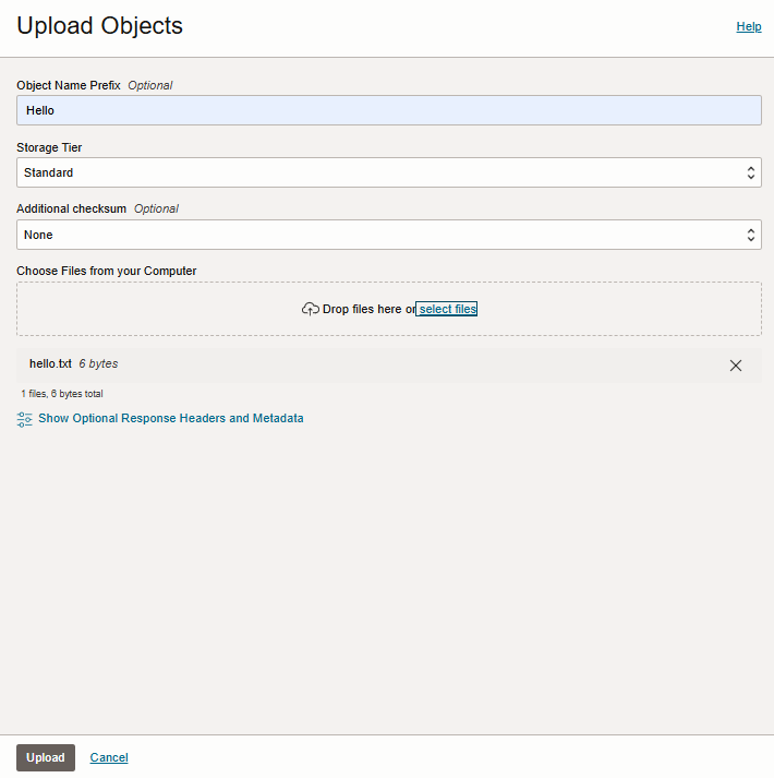 upload object
