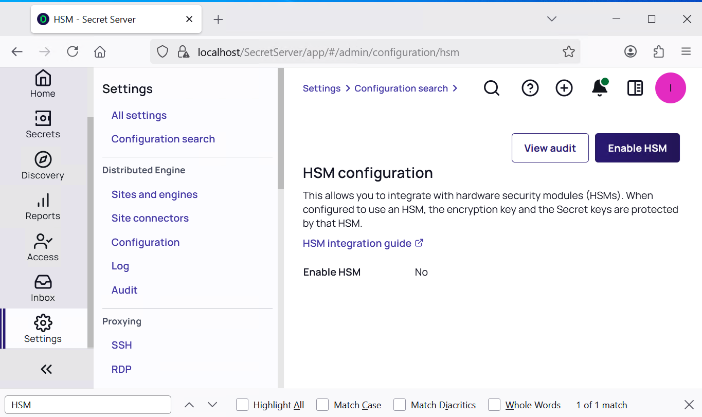 hsm configuration