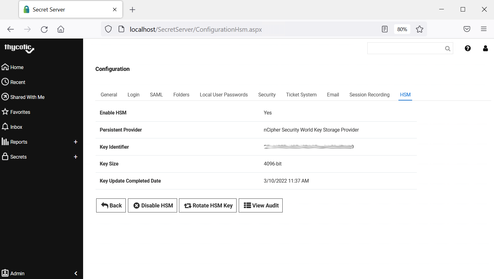 review hsm configuration