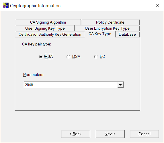 entrust ca key pairtype