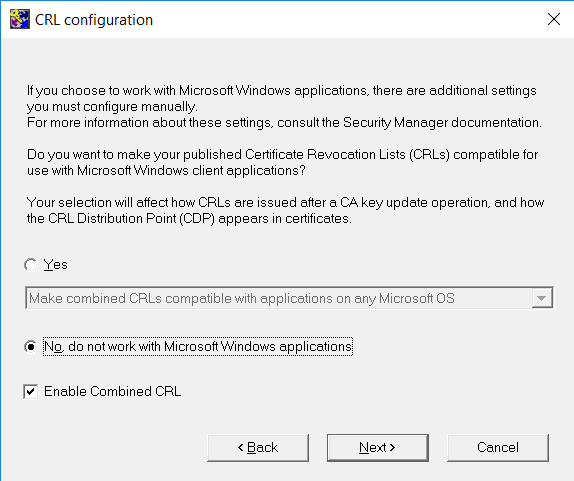 entrust crl configuration