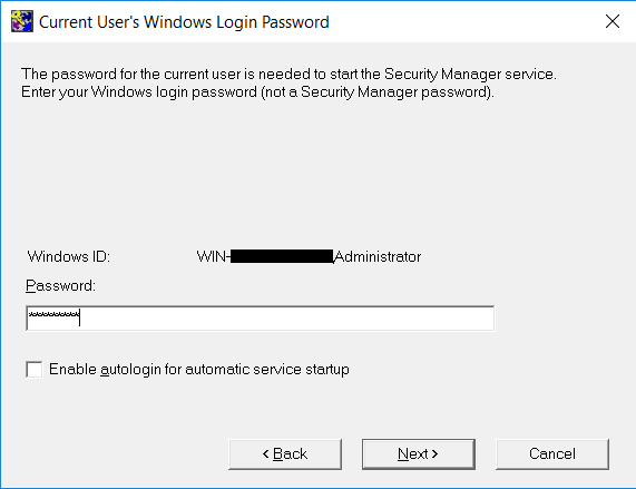 entrust current windows user password