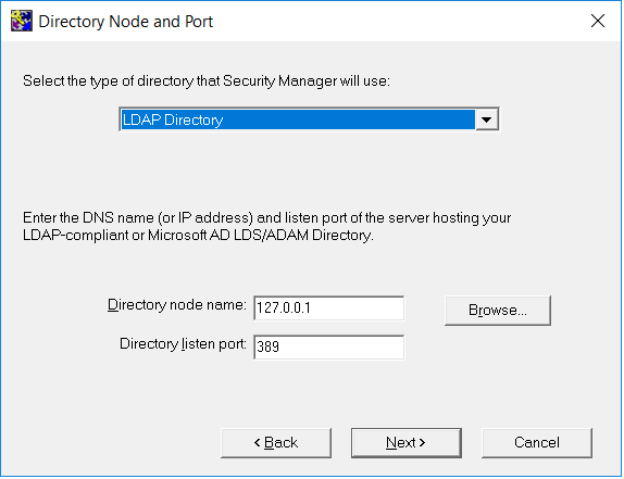 entrust directory node and port