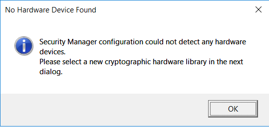entrust no hardware devide found
