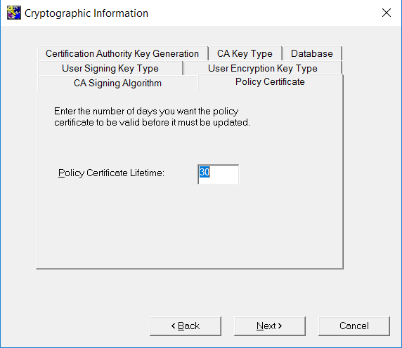 entrust policy lifetime