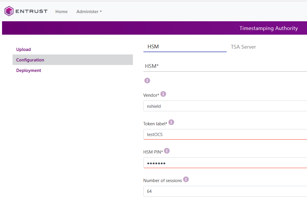 hsm configuration tab
