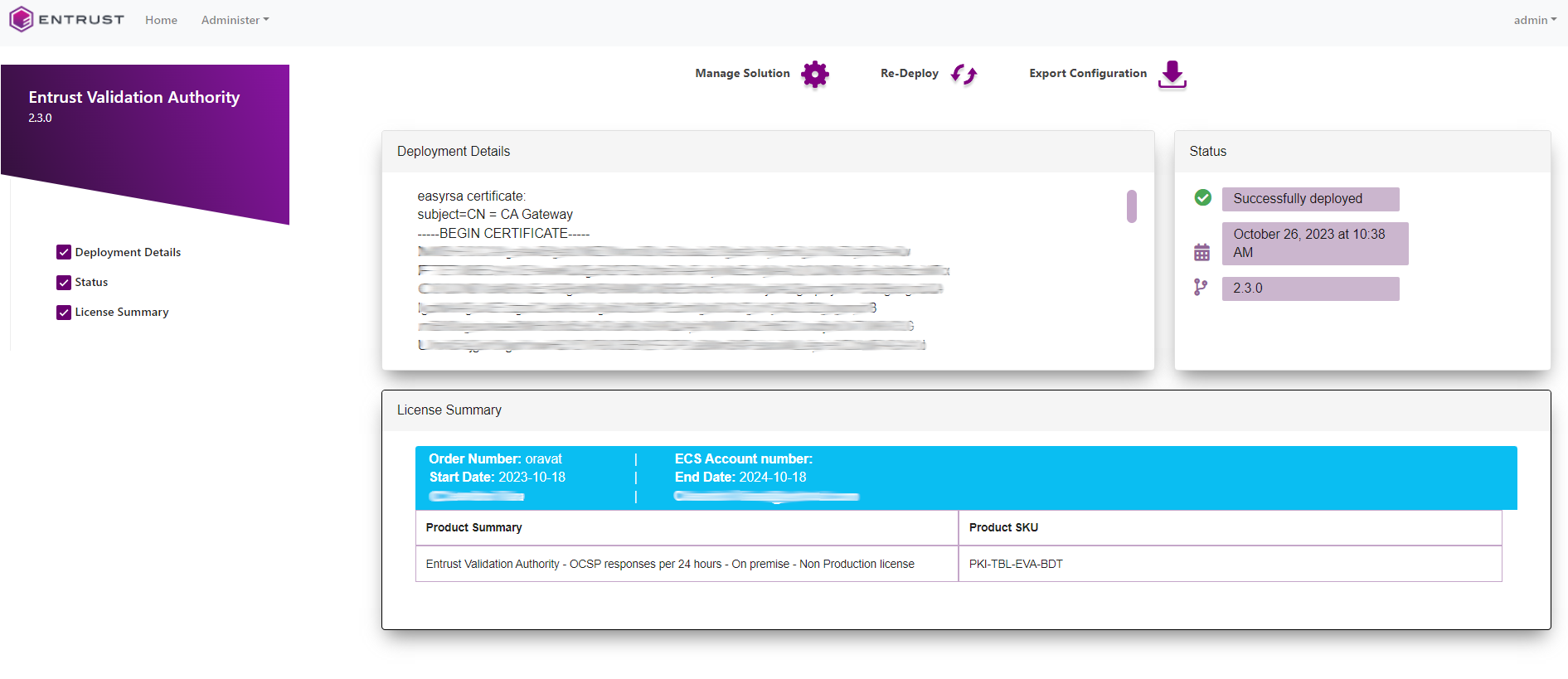 eva dashboard