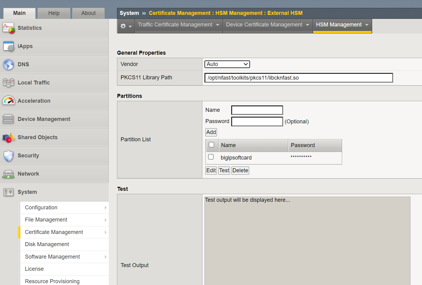 big ip external hsm