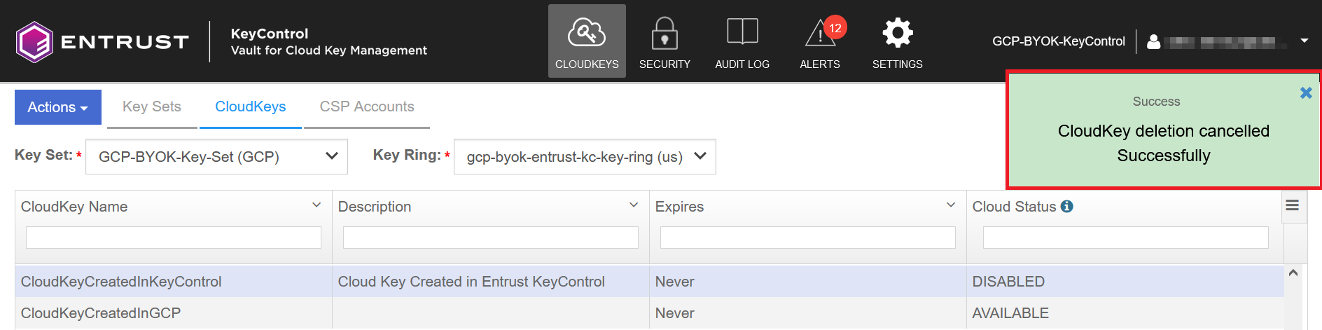 keycontrol cancel deletion cloudkey 2