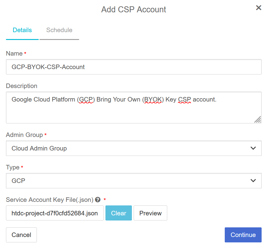 keycontrol csp account for gcp 1