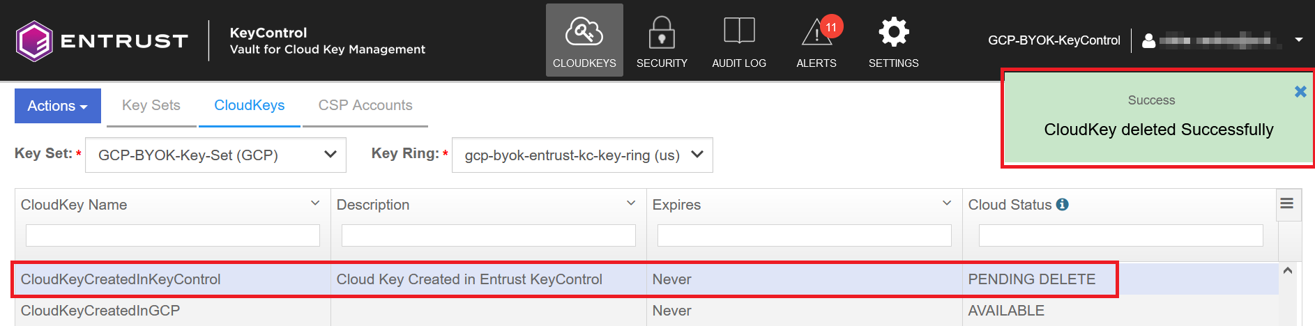 keycontrol delete cloudkey 2