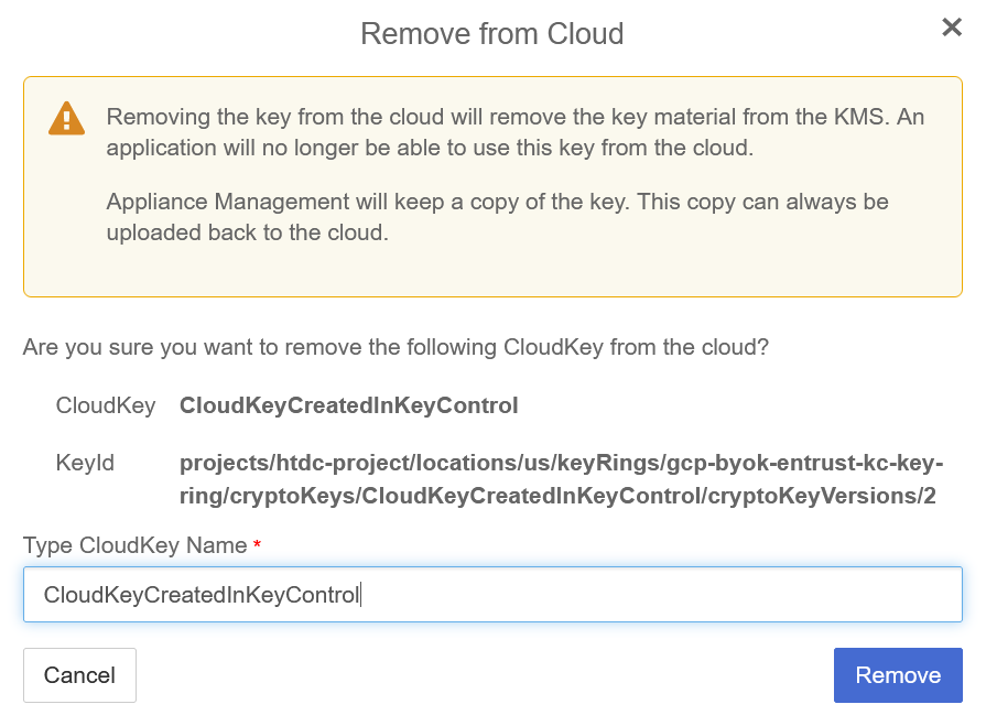 keycontrol remove cloudkey 1