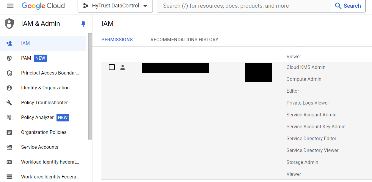 user permissions