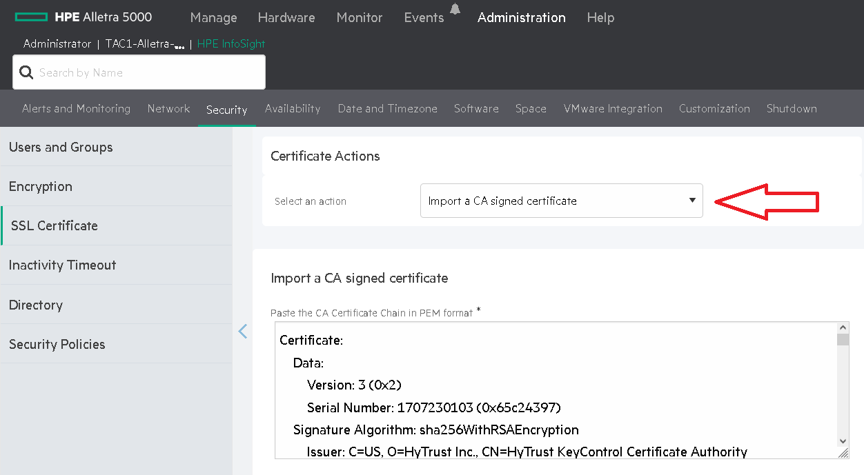 paste ca cert chain 5030