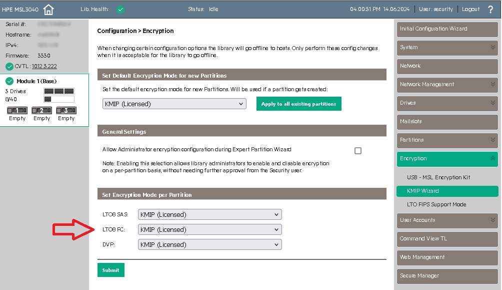 encryption mode set