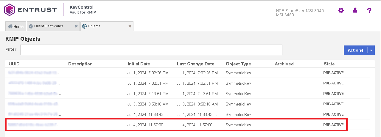 hpe library tape tools kc object created