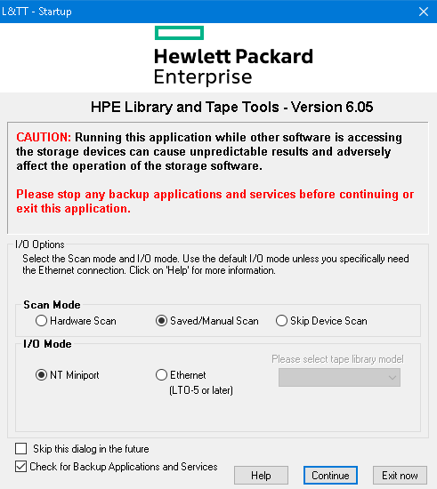 hpe library tape tools scan mode