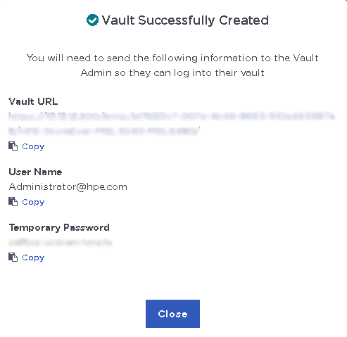 vault created successfully 3040 6480