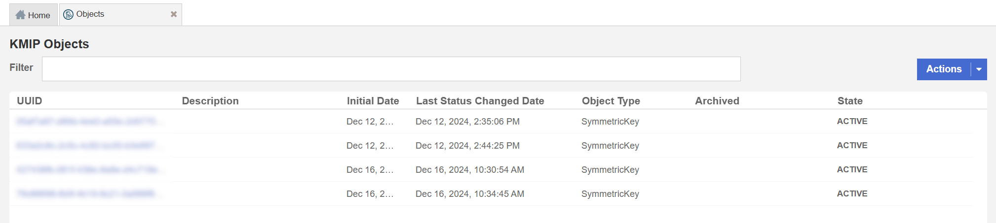 KeyControl KMIP Objects