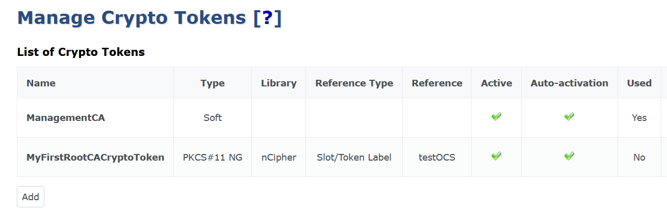 my first root ca crypto token 2