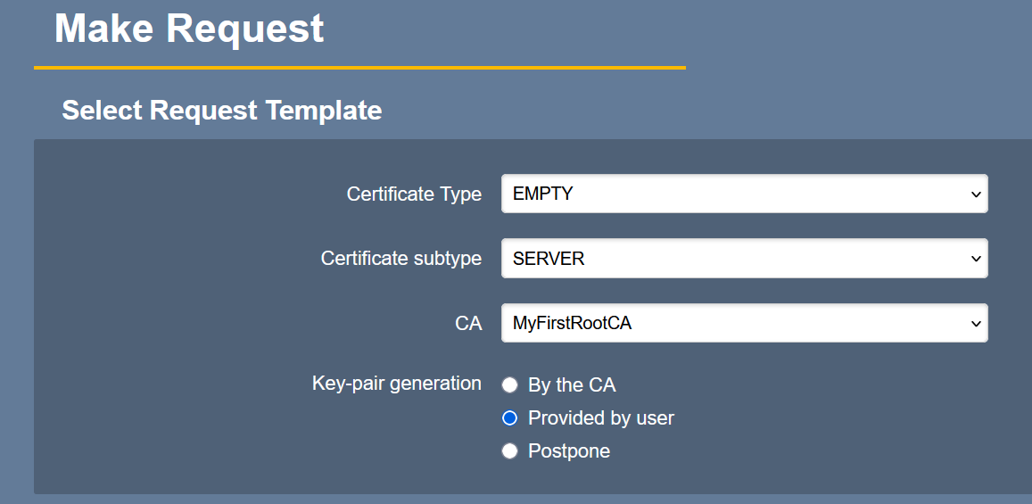 select pull down menu