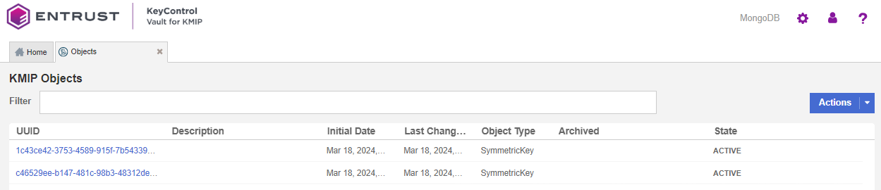 KeyControl KMIP Key Rotate