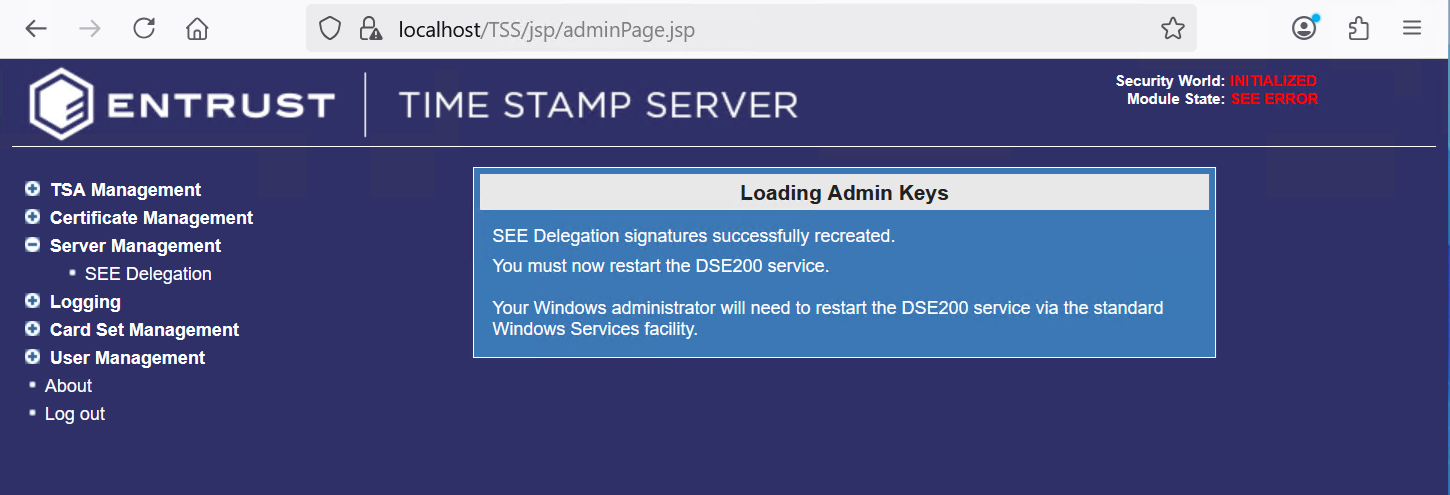 see delegation created