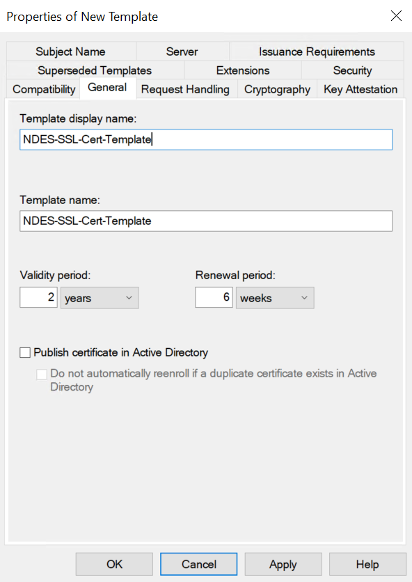 NDES Admin Page 1