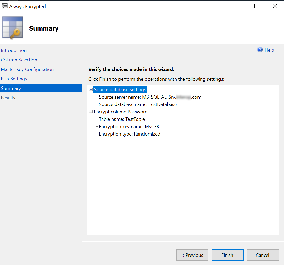 encrypt ssms summary