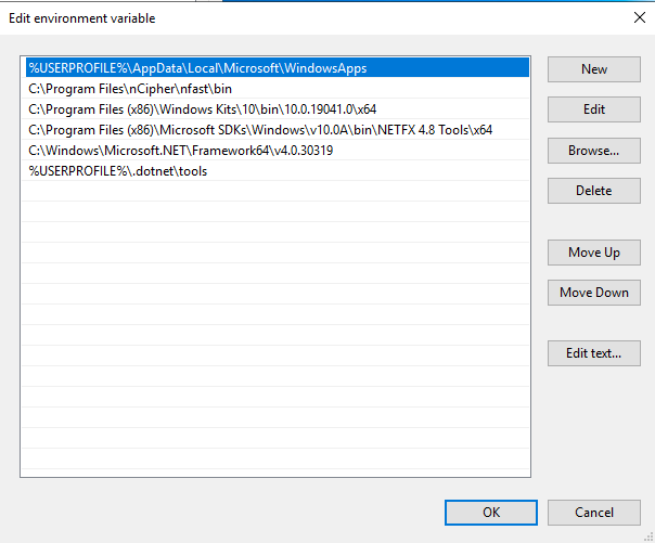 MS SDK Path Variable