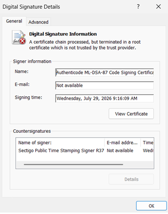 SignSDK PQ Details