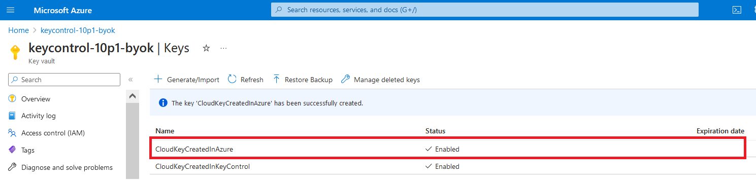 azure create cloudkey 2